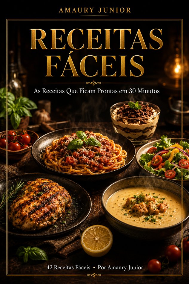 Capa do e-book Receitas Fáceis, por Amaury Junior