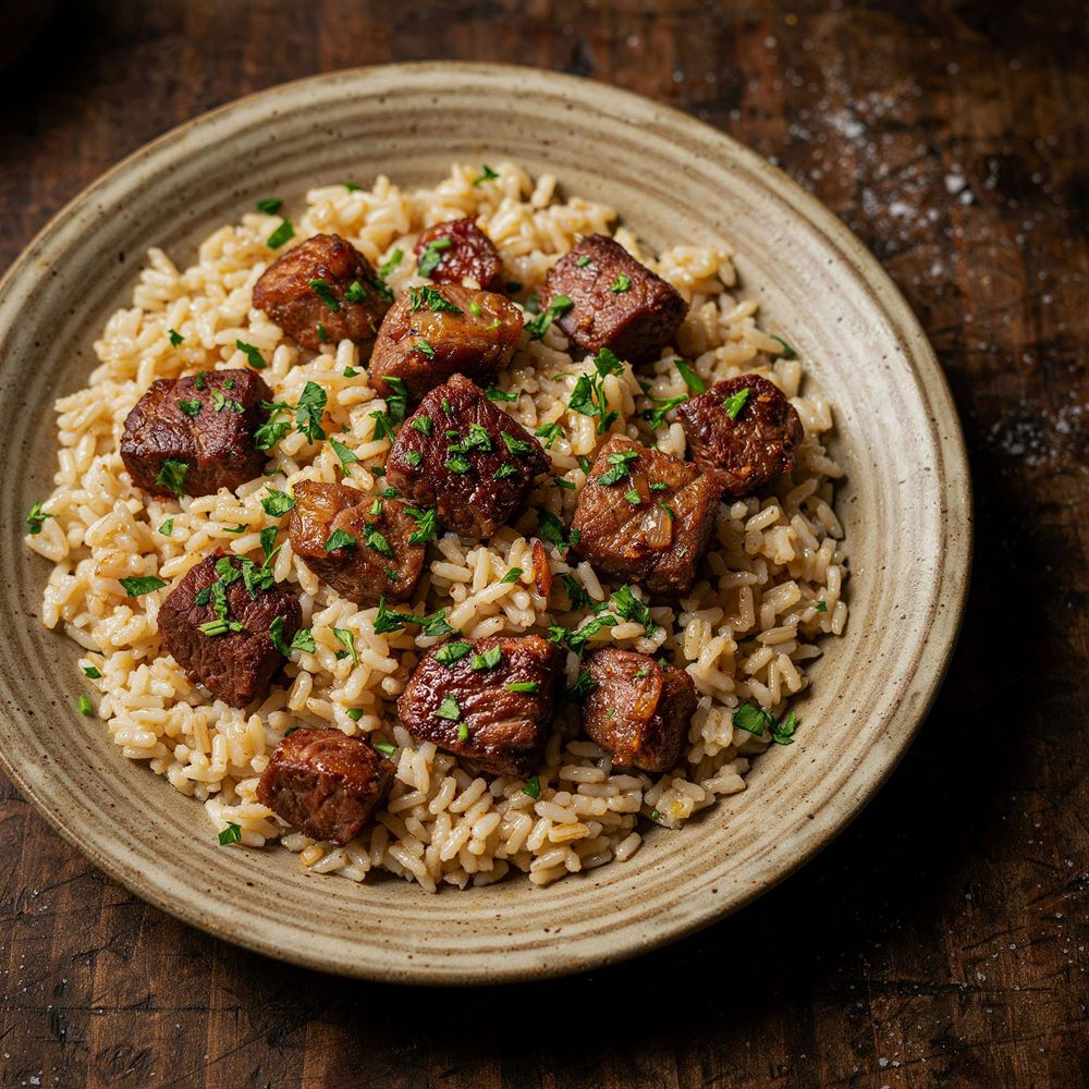 Arroz com linguiça e cheiro-verde