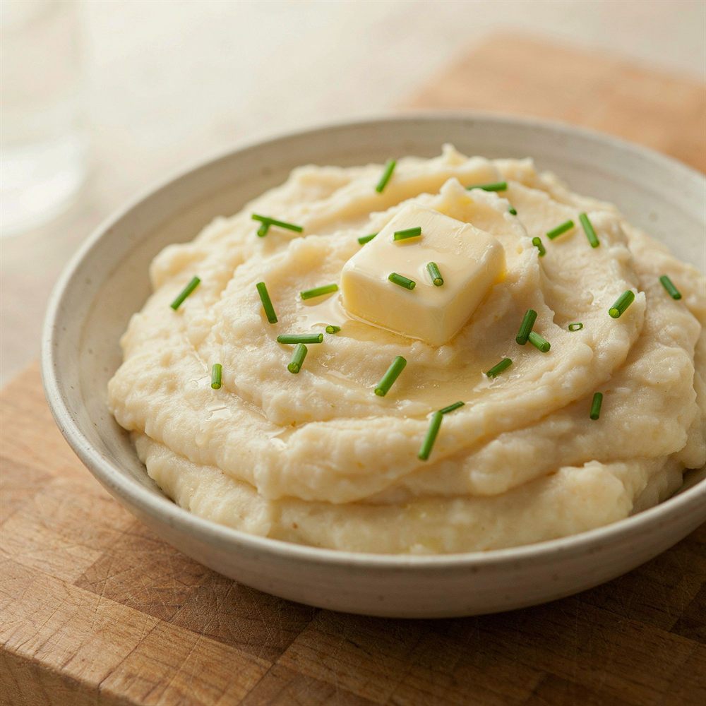 Purê de batata cremoso com manteiga